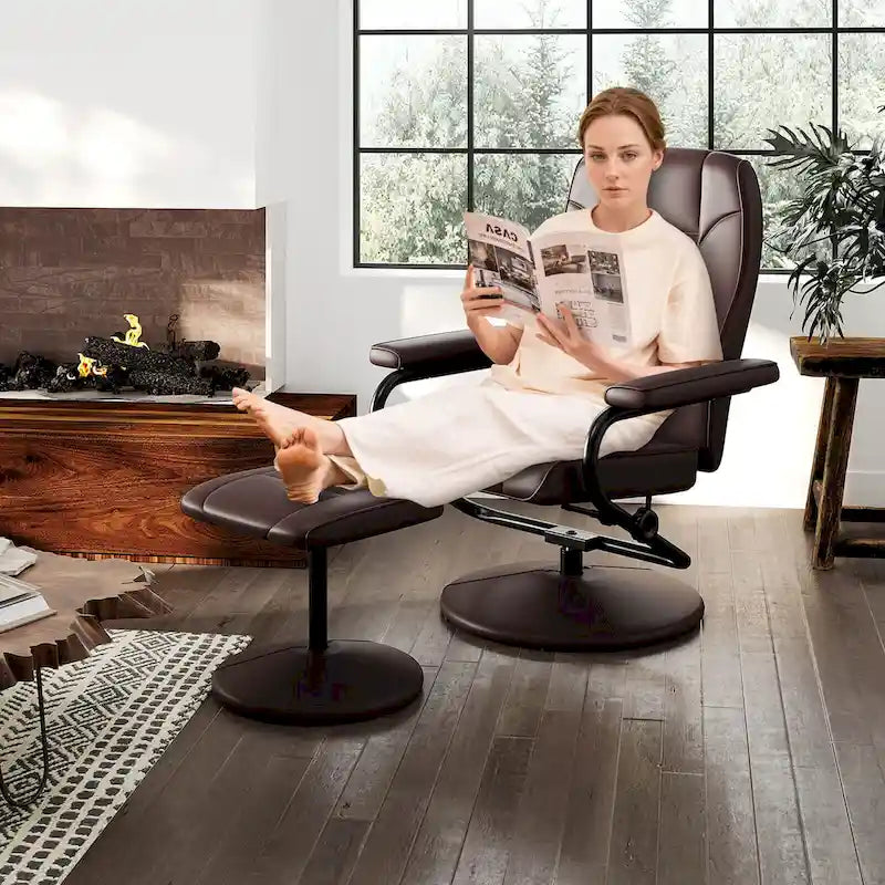 Reclining Chair with Ottoman Lounge Accent Armchair Padded