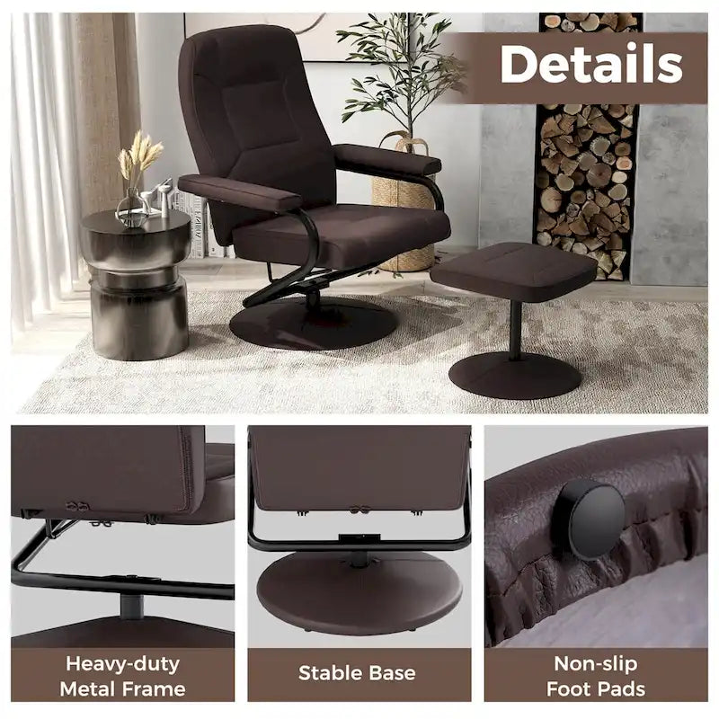 Verstellbarer Sessel mit Ottoman, Lounge-Sessel mit Polsterung