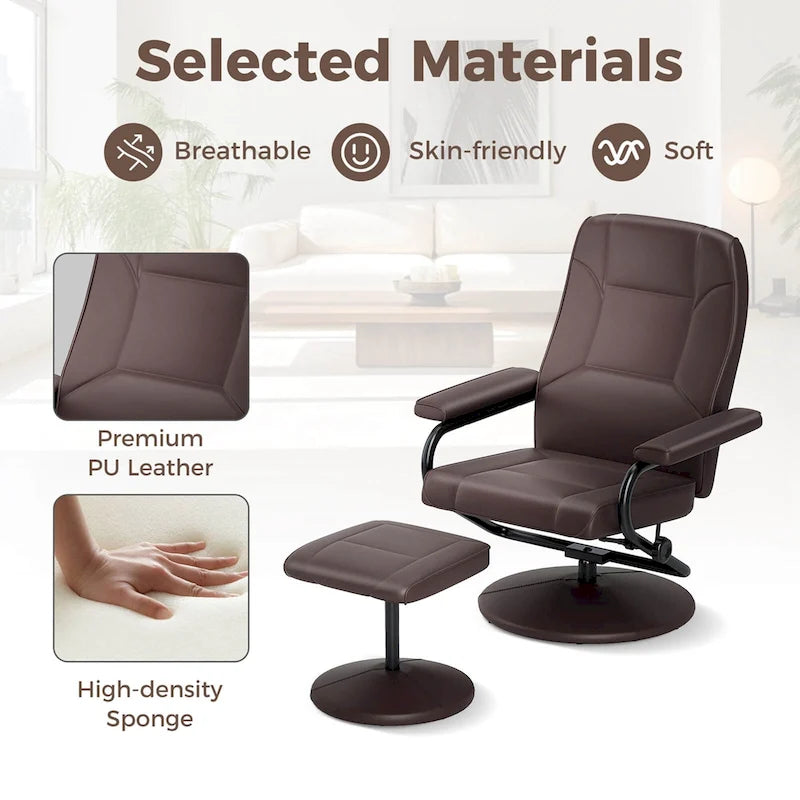 Verstellbarer Sessel mit Ottoman, Lounge-Sessel mit Polsterung