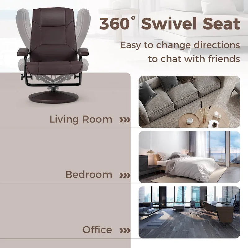 Verstellbarer Sessel mit Ottoman, Lounge-Sessel mit Polsterung