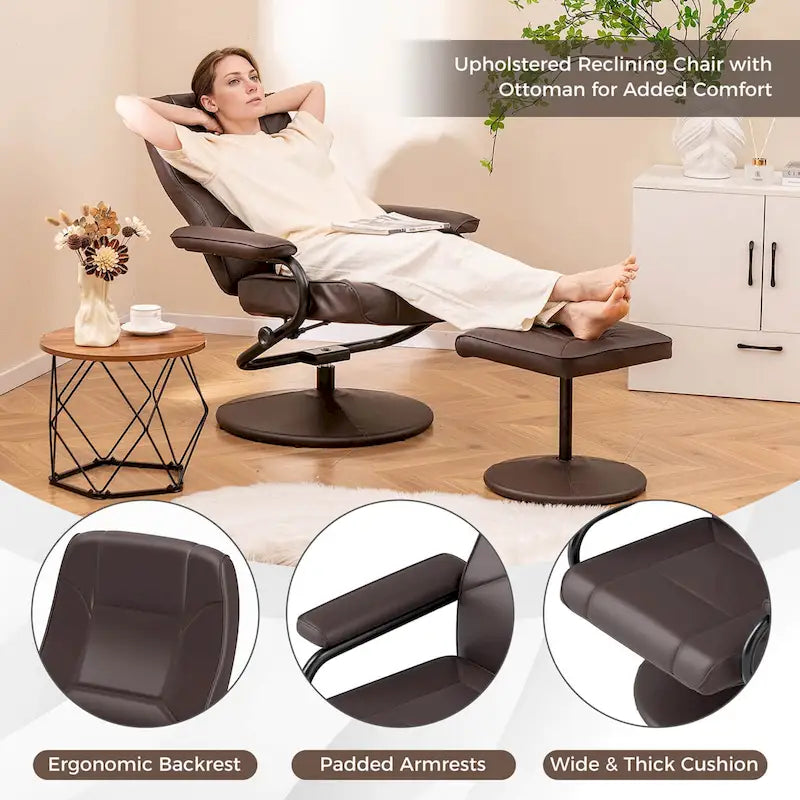 Verstellbarer Sessel mit Ottoman, Lounge-Sessel mit Polsterung