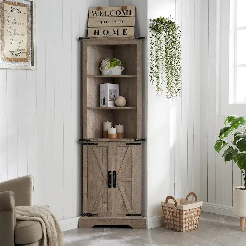 Corner Cabinet, 68 Tall Corner Cabinet, Corner Cabinet