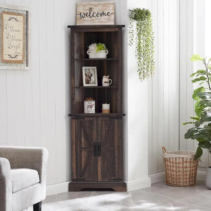 Corner Cabinet, 68 Tall Corner Cabinet, Corner Cabinet