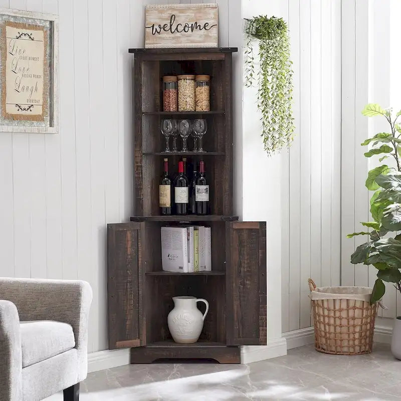 Corner Cabinet, 68 Tall Corner Cabinet, Corner Cabinet