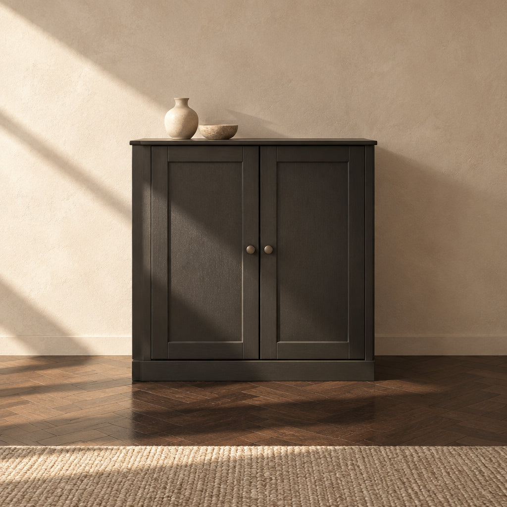 100% Solid Wood 32 Bathroom Cabinet with Solid Doors and Adjustable Shelves