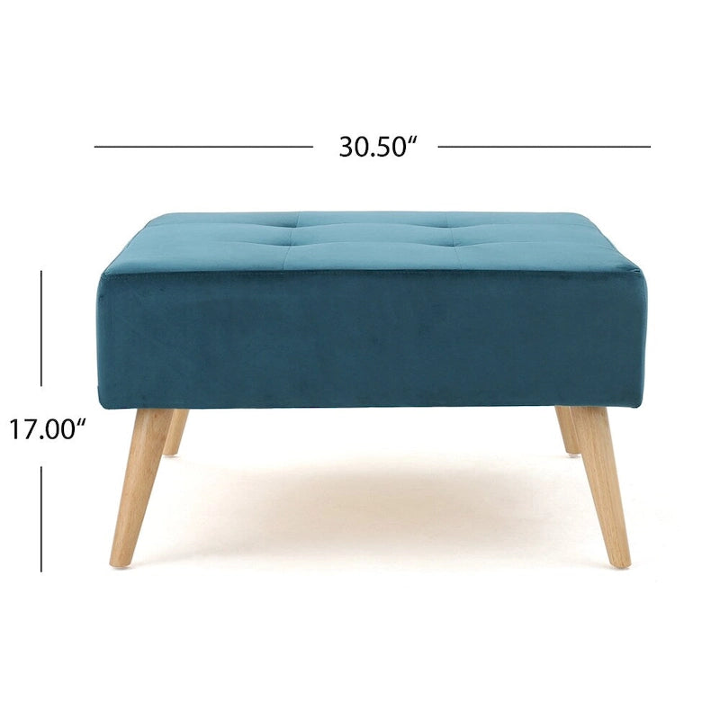 Pouf in velluto stile metà secolo