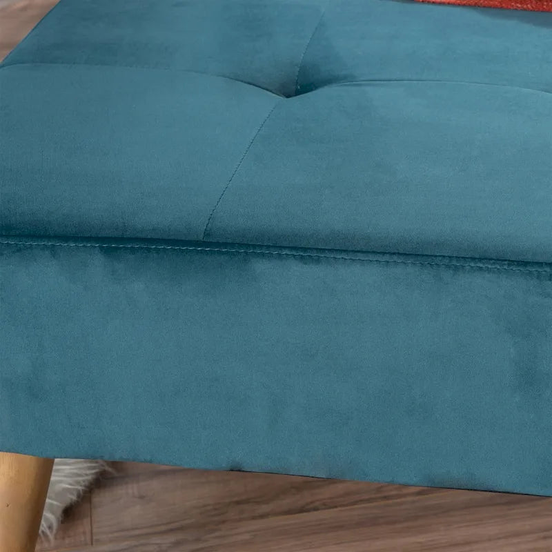 Pouf in velluto stile metà secolo