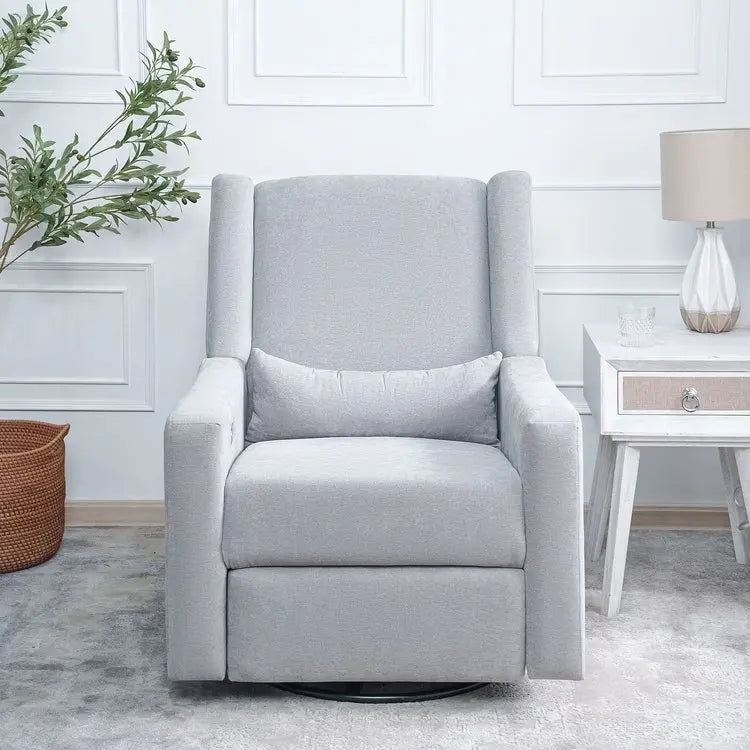 Luxury Power Motion Recliner Chair with Swivel Glider, Upholstered Living Room Reclining Sofa Chair with Lumbar Support