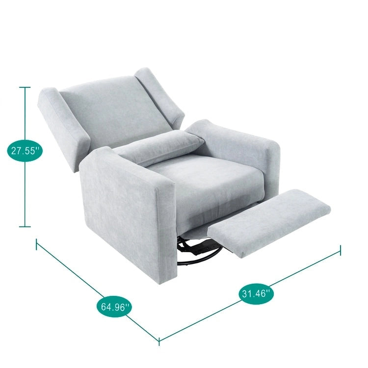 Luxury Power Motion Recliner Chair with Swivel Glider, Upholstered Living Room Reclining Sofa Chair with Lumbar Support