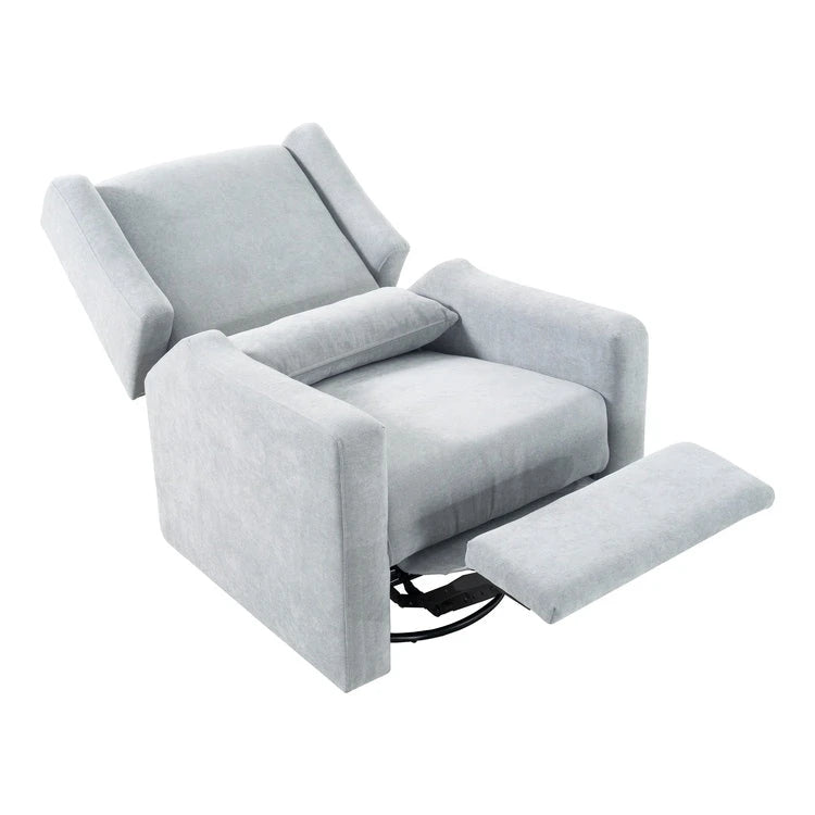 Luxury Power Motion Recliner Chair with Swivel Glider, Upholstered Living Room Reclining Sofa Chair with Lumbar Support