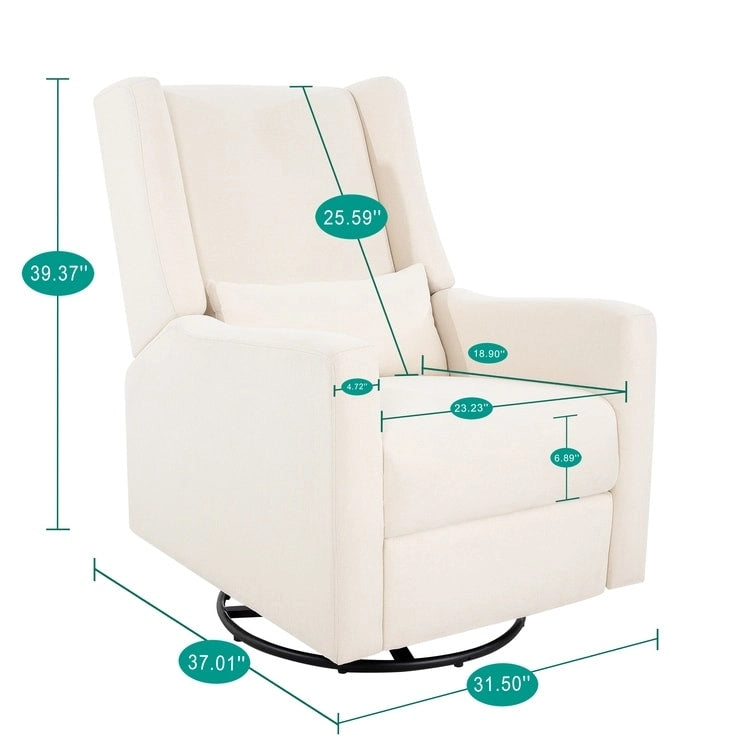 Luxury Power Motion Recliner Chair with Swivel Glider, Upholstered Living Room Reclining Sofa Chair with Lumbar Support