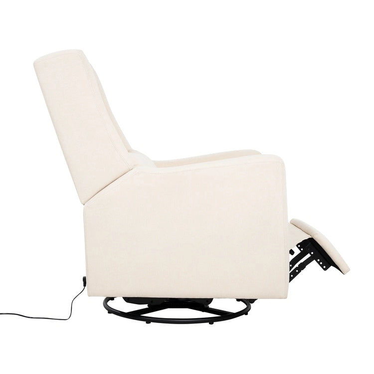 Luxury Power Motion Recliner Chair with Swivel Glider, Upholstered Living Room Reclining Sofa Chair with Lumbar Support