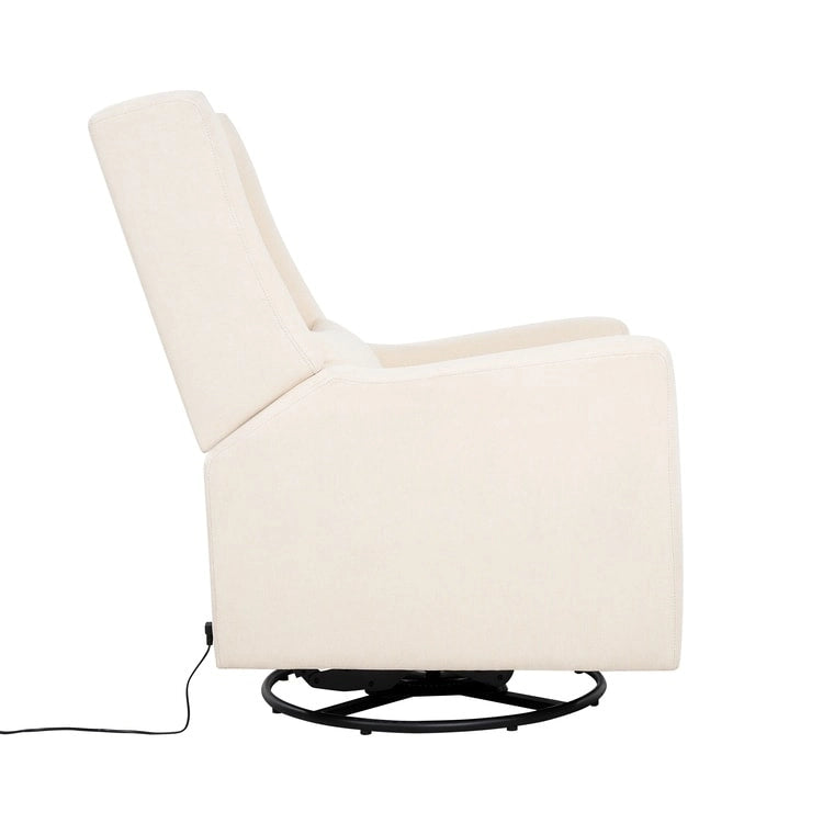 Luxury Power Motion Recliner Chair with Swivel Glider, Upholstered Living Room Reclining Sofa Chair with Lumbar Support