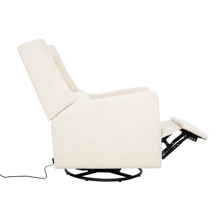 Luxury Power Motion Recliner Chair with Swivel Glider, Upholstered Living Room Reclining Sofa Chair with Lumbar Support
