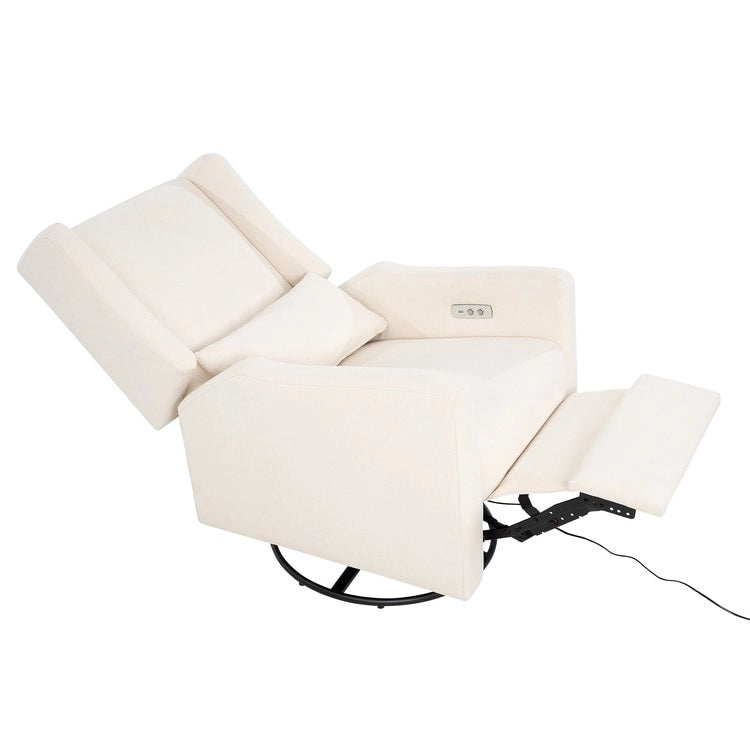 Luxury Power Motion Recliner Chair with Swivel Glider, Upholstered Living Room Reclining Sofa Chair with Lumbar Support
