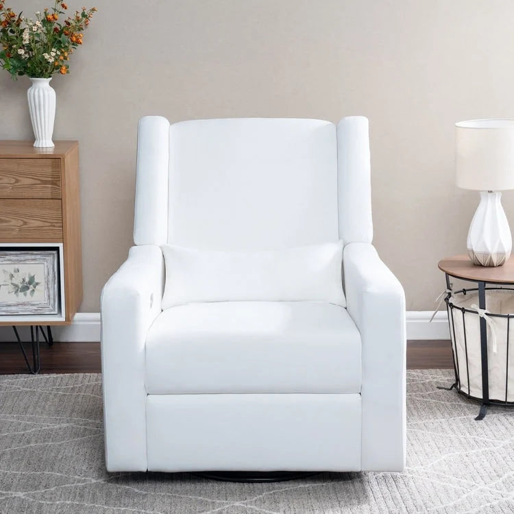 Luxury Power Motion Recliner Chair with Swivel Glider, Upholstered Living Room Reclining Sofa Chair with Lumbar Support