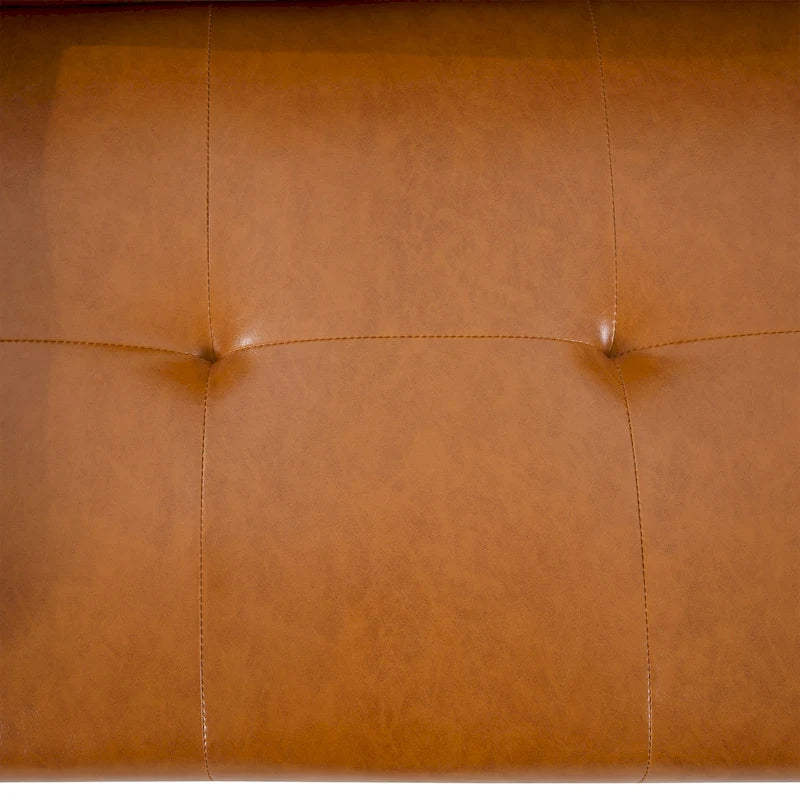 Futon-Schlafsofa mit Armlehnen und Getränkehaltern, Schlafsofa aus Kunstleder, wandelbares, klappbares und verstellbares kleines Sofa