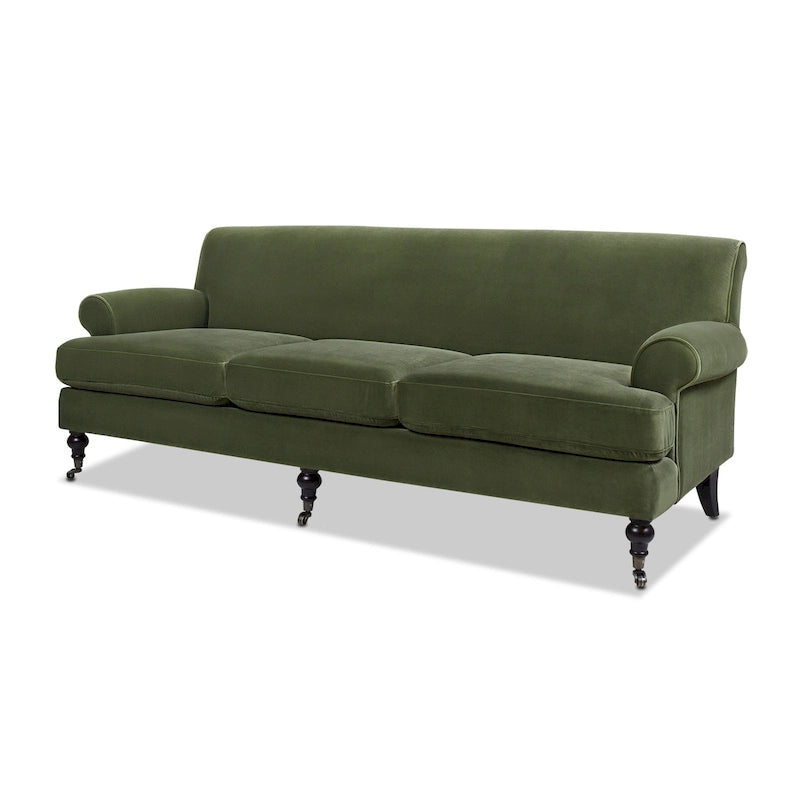 88 Inch Living Room Sofa Three Cushion Couch with Rolled Arms and Tight Back Minimal Assembly Required