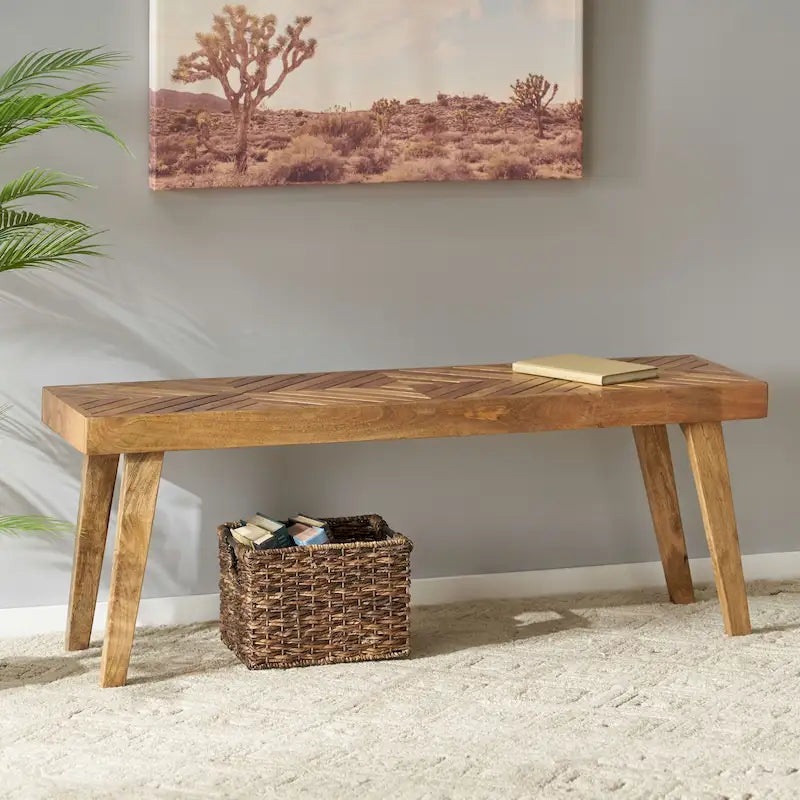 Fircrest Indoor Mango Wood Handcrafted Bench by Christopher Knight Home