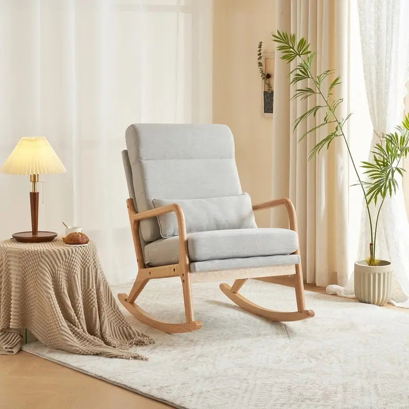 39.37 W High-Back Dual-Use Upholstered Rocking Chair/Accent Chair