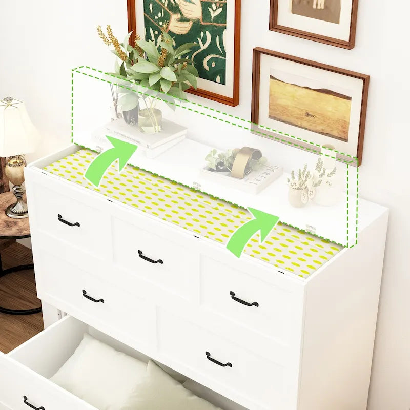 Full Size Murphy Bed Chest with Drawers For Home Office or Small Room