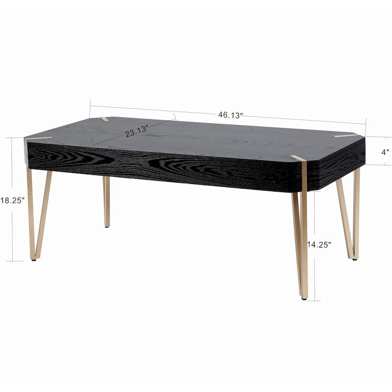 Wood and Metal Coffee Table - 46.13 W