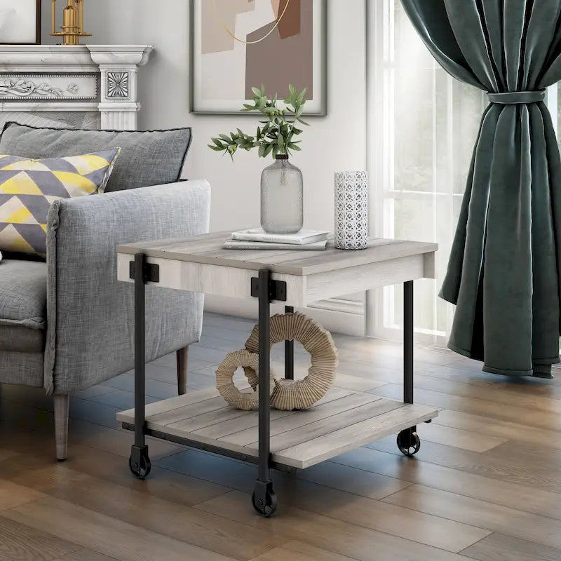 24-inch Steel 1-Shelf End Table