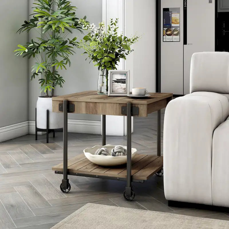 24-inch Steel 1-Shelf End Table