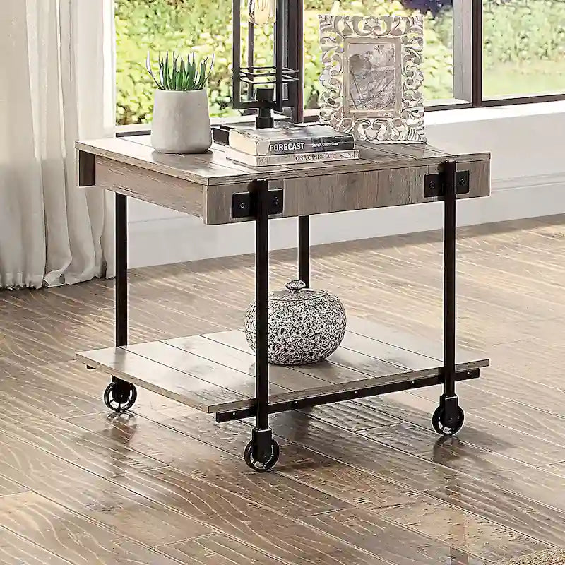 24-inch Steel 1-Shelf End Table