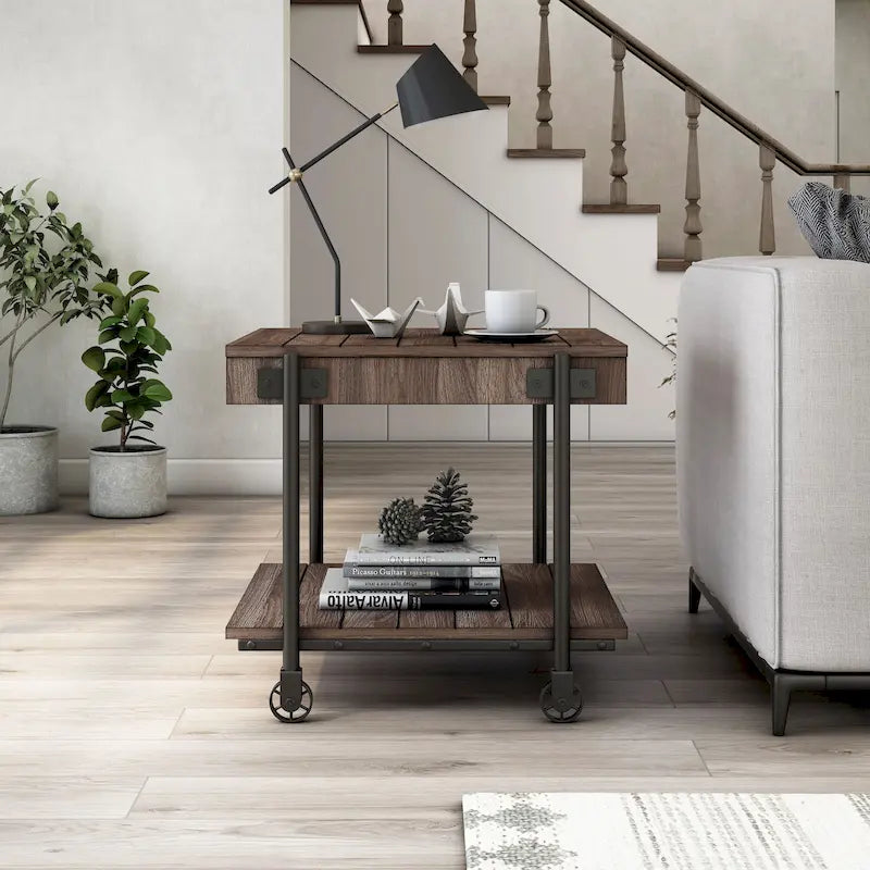 24-inch Steel 1-Shelf End Table