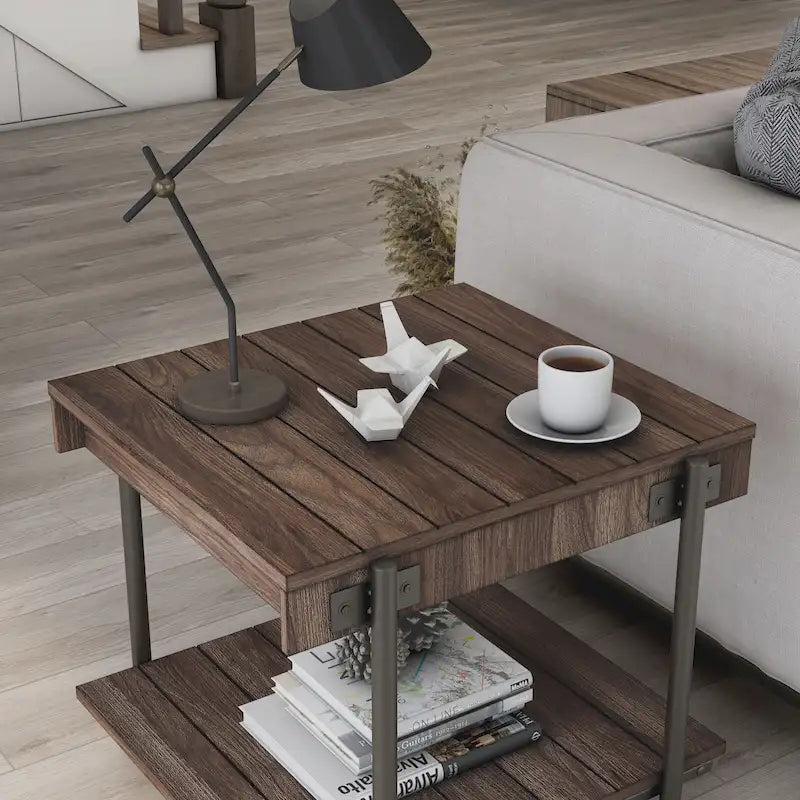 24-inch Steel 1-Shelf End Table