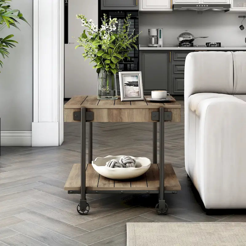 24-inch Steel 1-Shelf End Table