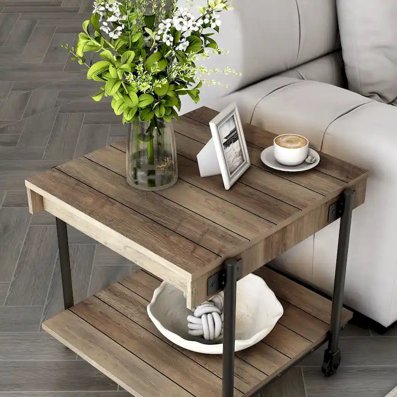 24-inch Steel 1-Shelf End Table