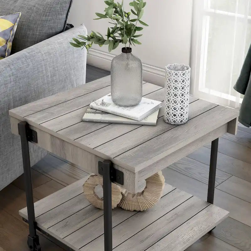 24-inch Steel 1-Shelf End Table