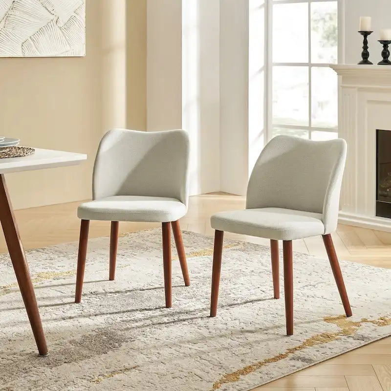 Upholstered Solid Wood Dining Chair Set of 2