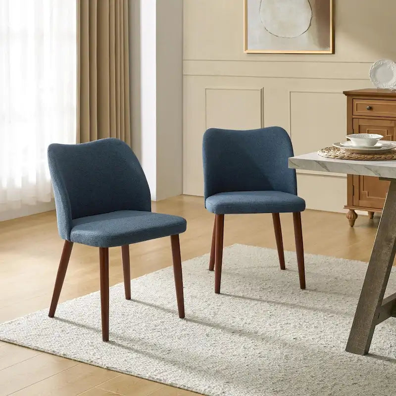 Upholstered Solid Wood Dining Chair Set of 2