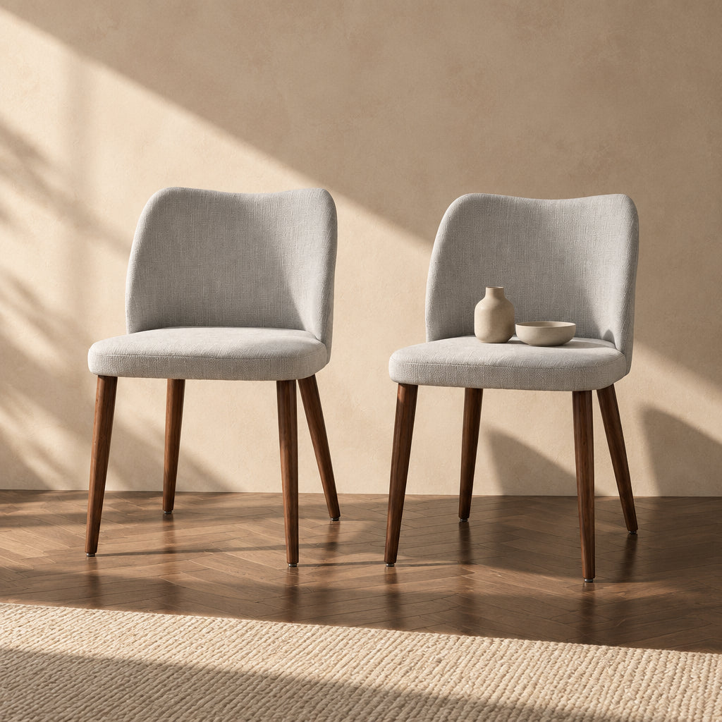 Upholstered Solid Wood Dining Chair Set of 2