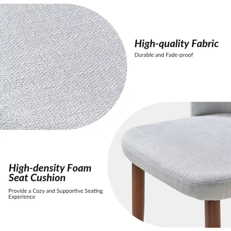 Upholstered Solid Wood Dining Chair Set of 2