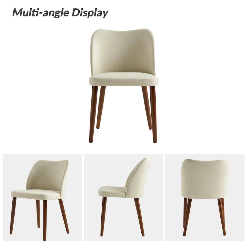 Upholstered Solid Wood Dining Chair Set of 2