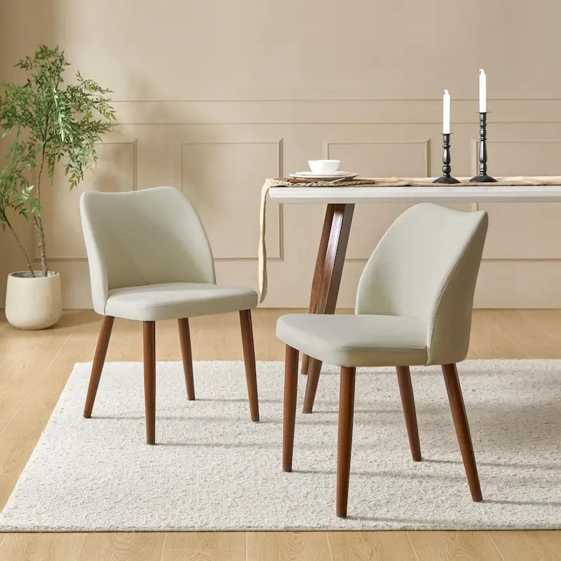 Upholstered Solid Wood Dining Chair Set of 2