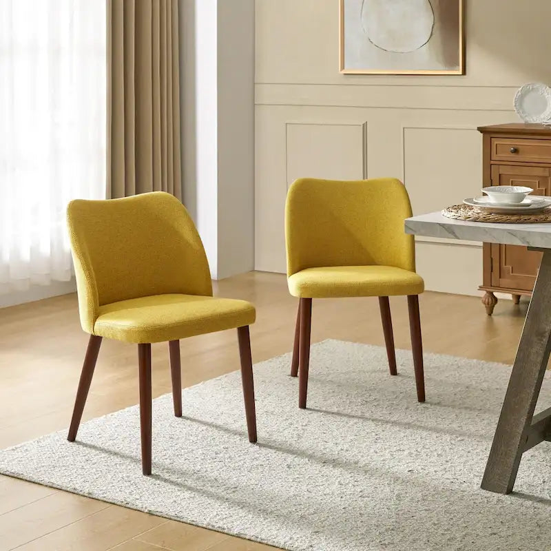 Upholstered Solid Wood Dining Chair Set of 2