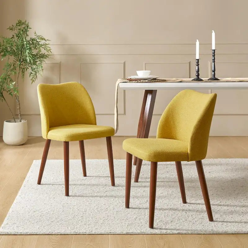 Upholstered Solid Wood Dining Chair Set of 2