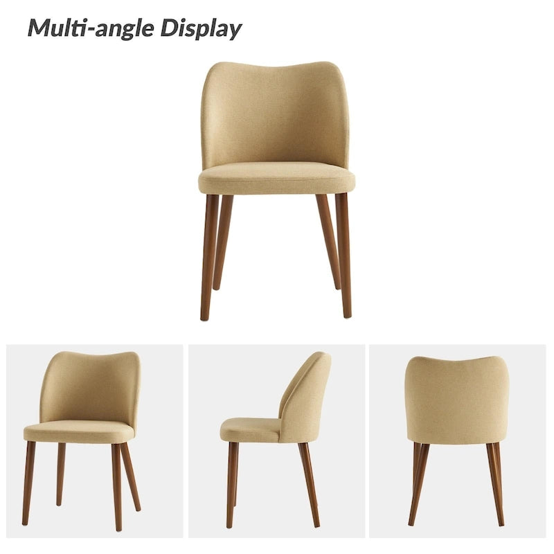 Upholstered Solid Wood Dining Chair Set of 2