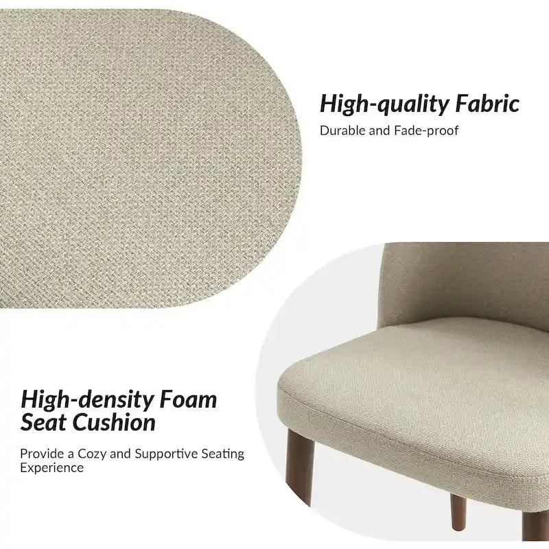 Upholstered Solid Wood Dining Chair Set of 2