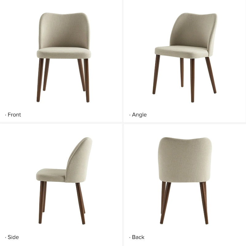Upholstered Solid Wood Dining Chair Set of 2