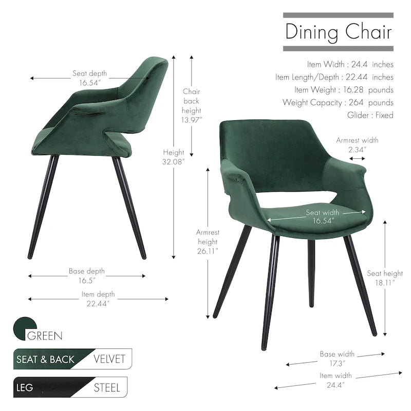Velvet Mid-century Dining Chair