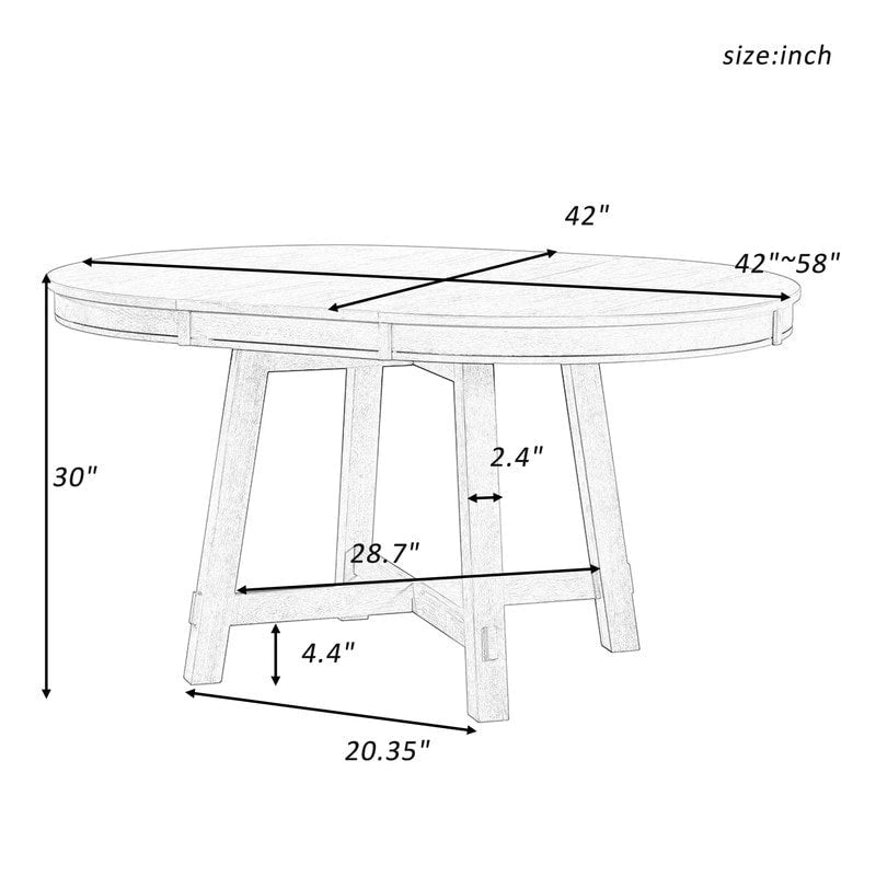Round Extendable Dining Table with 16 Leaf Wood