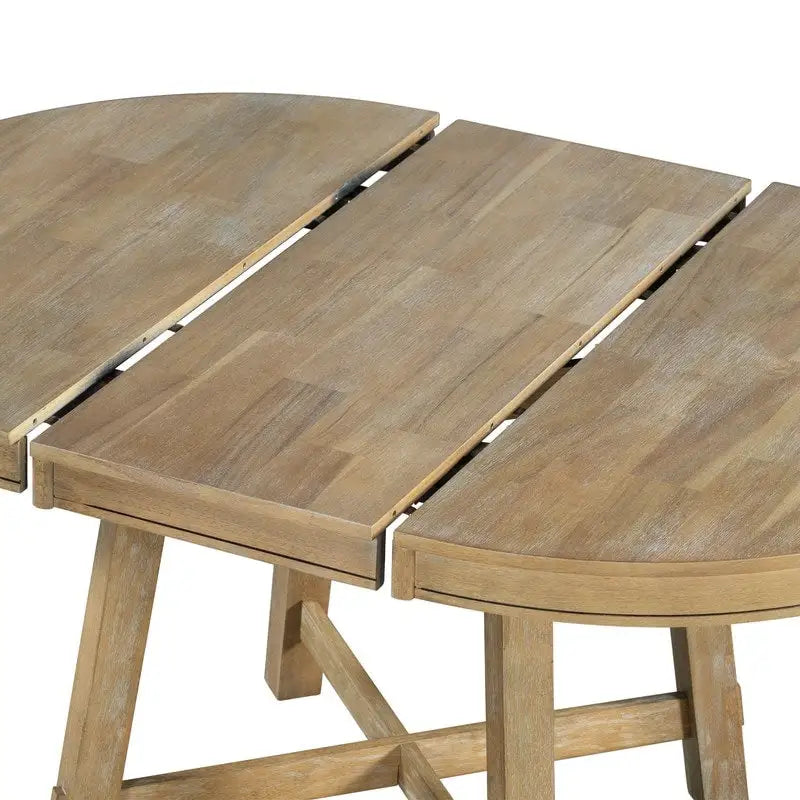 Tavolo da pranzo rotondo allungabile con prolunga in legno da 16