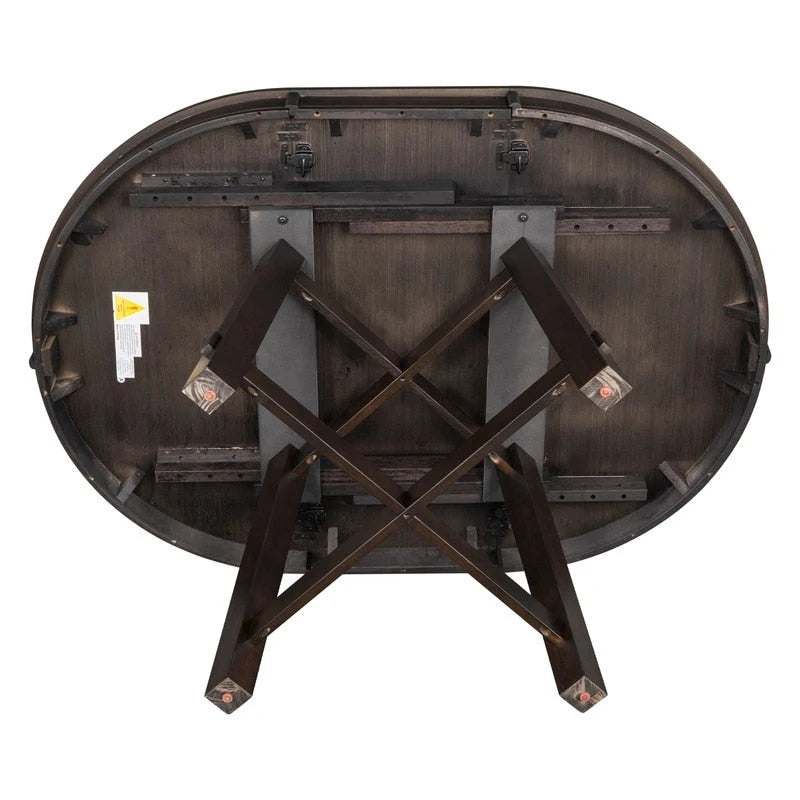 Tavolo da pranzo rotondo allungabile con prolunga in legno da 16