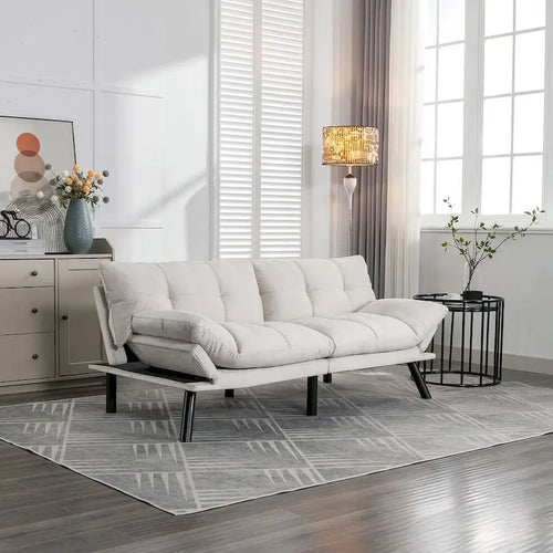 Canapé-lit futon 70.87, canapé pliable convertible en mousse, causeuse-lit de jour avec accoudoirs réglables pour petits espaces